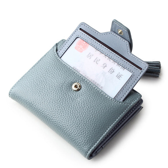 Women Genuine Leather Short Wallet Credit Card Holder