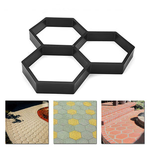 Garden DIY Driveway Paving Brick Stone Mold Slabs Path Walk Maker Mould Hexagon