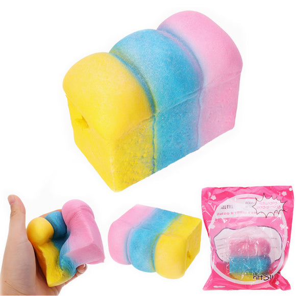 YunXin Squishy Rainbow Toast Loaf Bread 10cm Slow Rising With Packaging Collection Gift Decor Toy