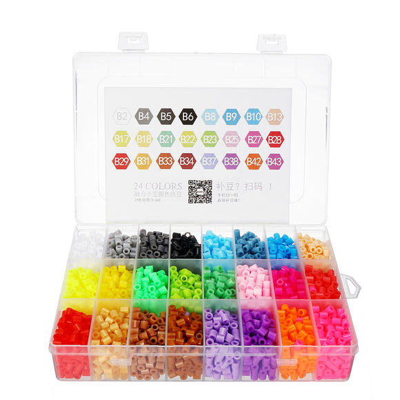 24 Colors 5mm DIY Fuse Beads Toys Kids Hama Beads Creative Intelligence Education Puzzles