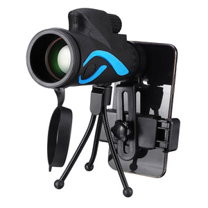 40x60 Monocular HD Optic BAK4 Day Night Vision Telescope With Tripod Phone Holder Outdoor Camping