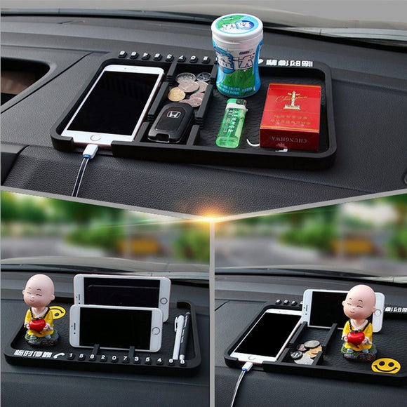 Multifunctional Non-slip Mats Silicone Car Dashboard Phone Holder Desktop Storage Stand