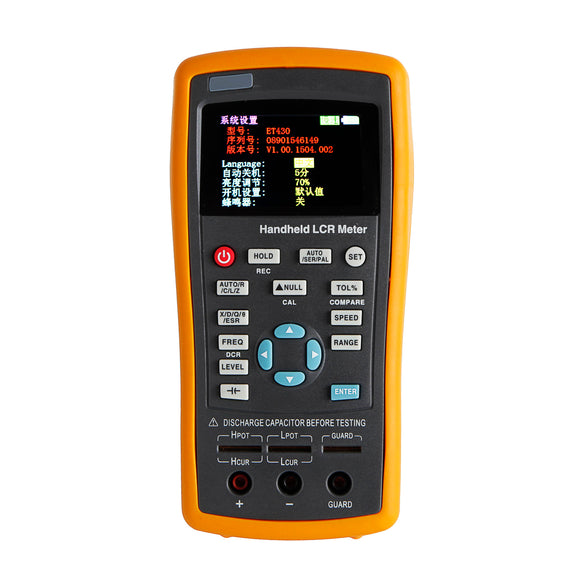 ET430B Digital LCR Meter 10KHz Testing Frequency Capacitance Inductance Resistance Meter Precision 1KHz 10KHz Handheld LCR Bridge Meter