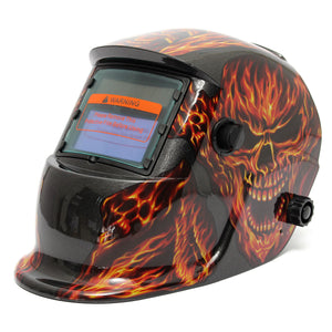 Skull Fire Solar Auto Darkening Welding Grinding Helmet Welder ARC TIG MIG Mask