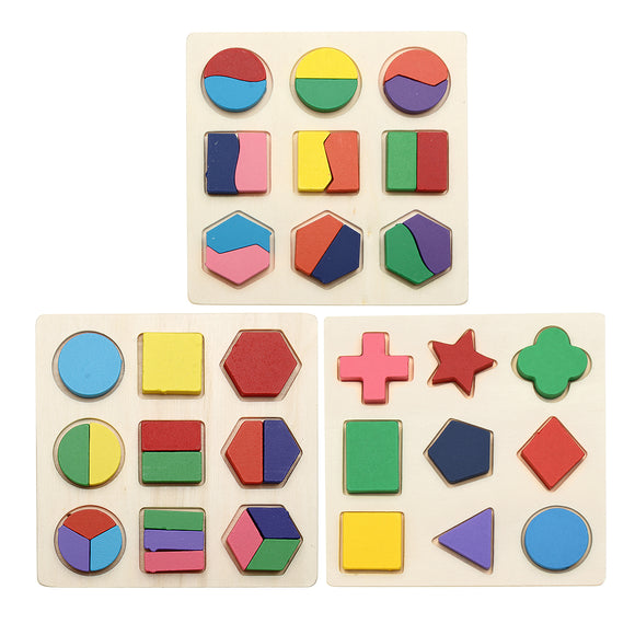 Early Education Children Jigsaw Puzzle Toy Wooden Geometric Board Cognitive Matching Board