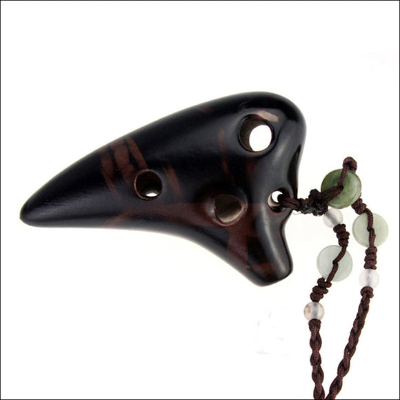 6 Holes Alto C Tone Smoldering Mini Ocarina With Exquisite  Neck Strap Cord