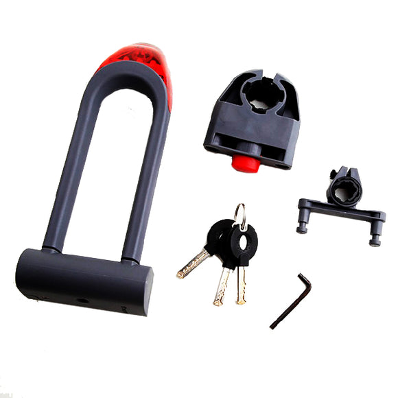 Mountain Bike Bicycle U Lock with LED Lamp Security Cycling Lock