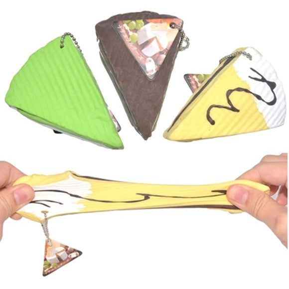 Squishy Cheese Cake Chocolate Green Tea stretchy Stress Toy With Original Packing Gift Chain