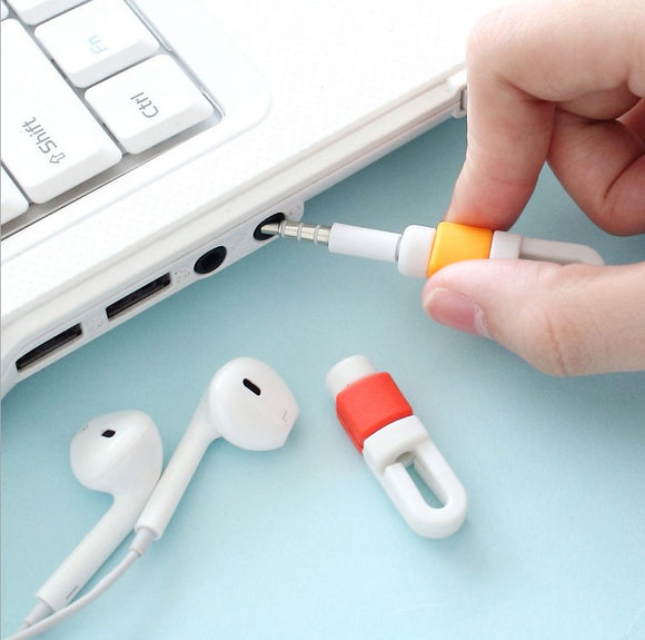 Earphone Cable Line Protector Organizer Charger Data Line Cord Protection For iPhone Random Color