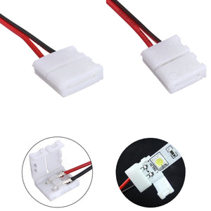 LUSTREON 2-Pins Power Connector Adaptor For 3528/5050 Led Strip Wire With PCB