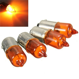 4pcs 12V 23w Motorcycle Turn Singal Indicator Bulb BA9S Base Mini Amber Halogen Lights