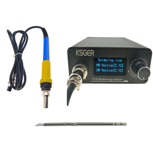 V2.1S T12 Digital Temperature Controller Soldering Station Electric Soldering Iron Tips T12-K + 907 Handle