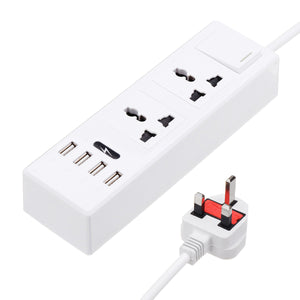 Multifunctional Power Strip Socket Plug Adapter with 4 USB Ports Smart Home US/EU/UK Plug