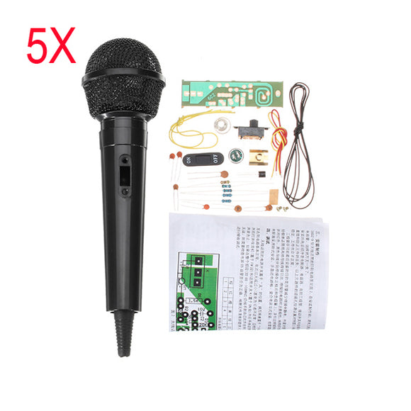 5Pcs DIY FM Wireless Microphone Electronic Kit FM Electronic Production Parts Training