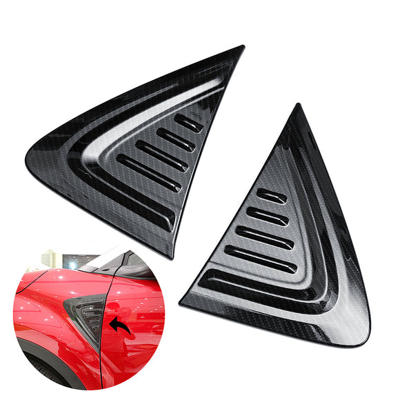 Pair 3D Carbon Fiber Car Side Wing Air Vent Fender Cover Trim Stickers Decor for Toyota C-HR 17-18