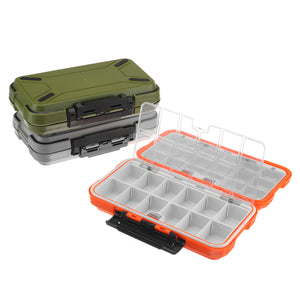 Dual-Layer Plastic Fishing Lure Fish Hook Bait Storage Tackle Box Case Organizer