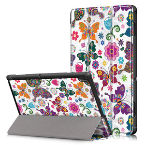 Tri-Fold Printing Tablet Case Cover for Lenovo Tab E10 Tablet - Butterfly