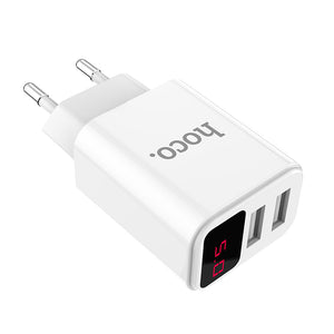 HOCO C63A EU Plug Smart USB Charger With Digital Display for Samsung Xiaomi for iPhone