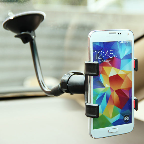 Rotating Flexible Car Wind Shield Mount Holder Stand Bracket for iPhone 8 iPhone X Samsung