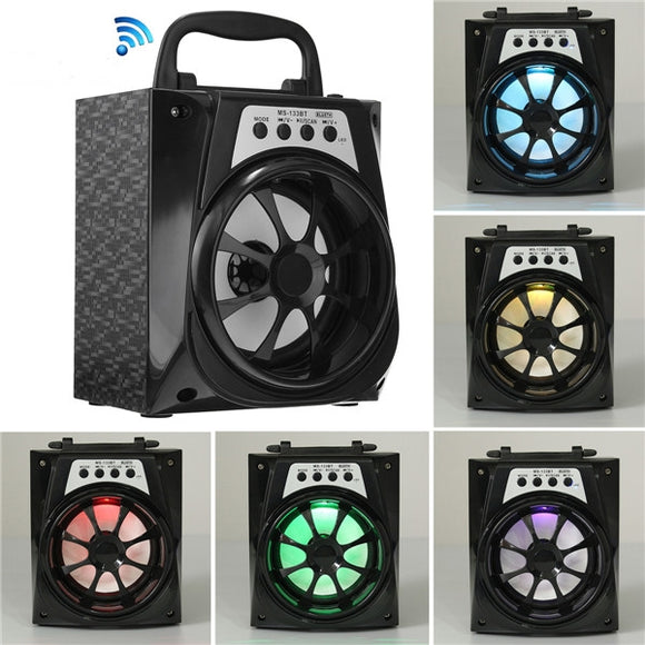 MS-133BT Portable LED Bluetooth Wireless USB/TF/AUX/FM Radio Stereo Outdoor Speaker