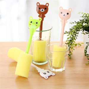 Random Color 1Pc Cute Long Handle Sponge Brush Kitchen Cleaning Tool