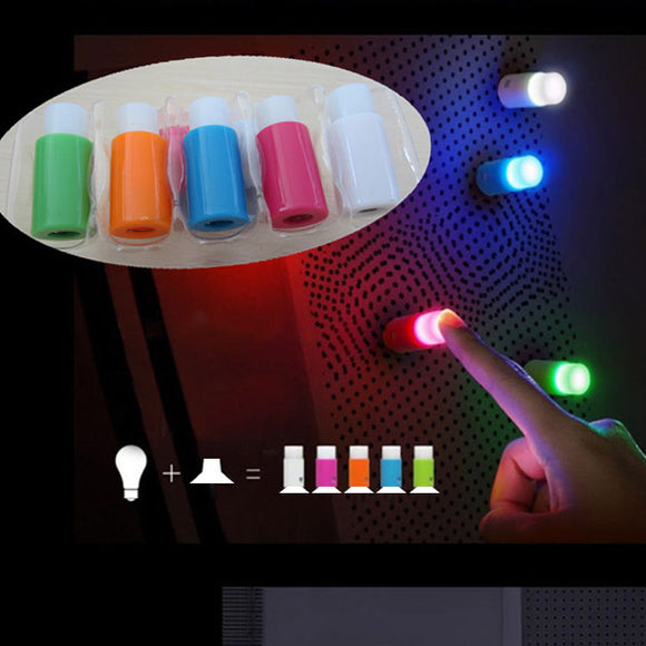 5PCS Creative Colorful Mini Sucker Lamp Night Light LED Refrigerator Window Decor