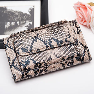 Women Snake Pattern Multi-function Phone Wallet Purse