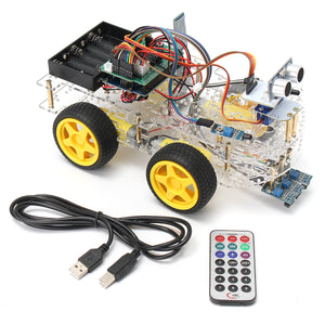 4WD Programmable Smart Robot Car Starter Kit With Remote Control for Arduino