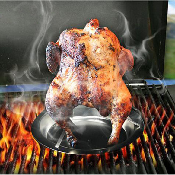 Stainless Steel Non-Stick Upright Chicken Turkey Roaster Poultry Barbecue Rack