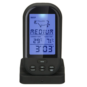 Wireless LCD Remote BBQ Thermometer For BBQ Grill Meat Kitchen Oven Food Cooking