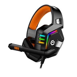 TBOTB G818 7.1 Channel Virtual Stereo Wired PC Gaming Headset Over Ear Headphones With Mic Revolution Volume Control Noise Canceling LED Light