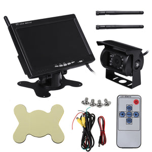 Wireless Car Reversing Camera + 7 LCD Monitor Rear View Kit for Truck Bus Van"