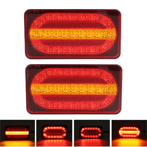 2PCS 12V 24LED Rear Tail Light Turn Signal Running Brake Lamp for Van Trailer Truck