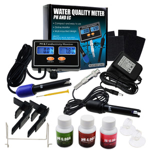 Digital PH&EC Conductivity Monitor Meter Tester ATC Water Quality Real-time Continuous Monitoring Detector