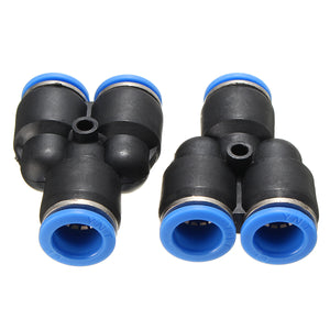 10pcs Y Union Connectors 1/4 Pneumatic Push Connector Fitting For Air Hose Tube