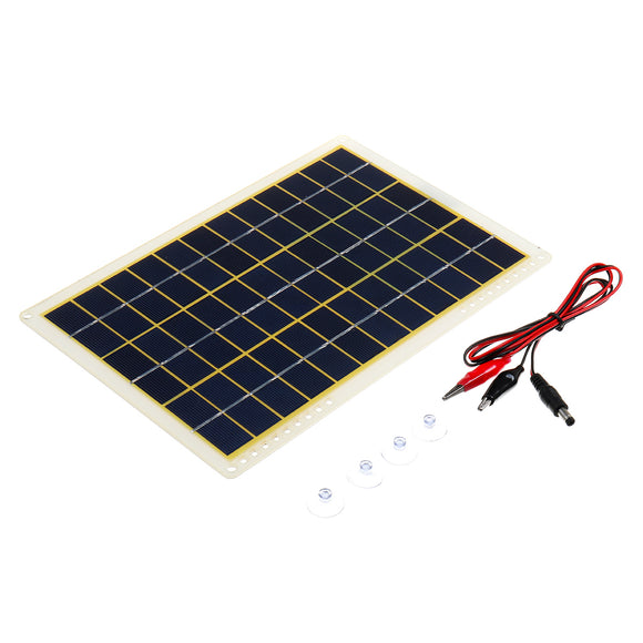 15W 18V 27*19cm IP65 Polycrystalline Solar Panel with USB Port+4Pcs Suction Cups