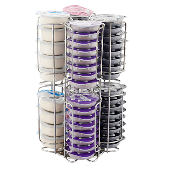 Coffee Capsule Cup Holder Storage Stand Chrome Tower Mount Rack