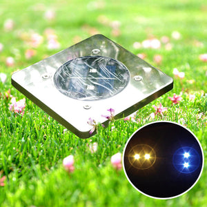 Garden Square 2 LED Solar Power Ground Light Outdoor Patio Lawn Waterproof Lamp