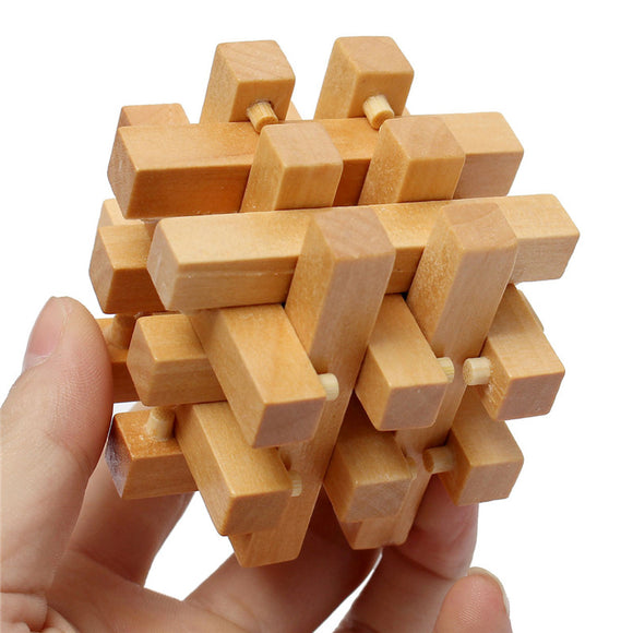 Intelligence Wooden 3D IQ Puzzle Brain Teaser Magic Cube Toy Gift