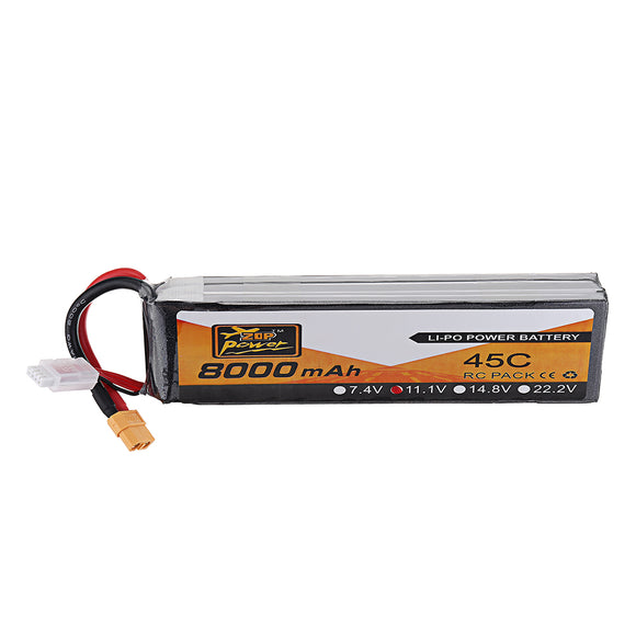 ZOP Power 11.1V 8000mAh 45C 3S Lipo Battery for RC Quadcopter FPV Drone