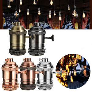 E26/E27 Retro Vintage Edison Industrial Light Bulb Lamp Holder Socket With Switch