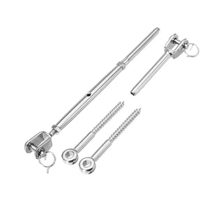 10 Sets Stainless Steel Jaw Swage Stud Turn buckle Balustrade Rigging for 1/8 Cable Railing Rail"