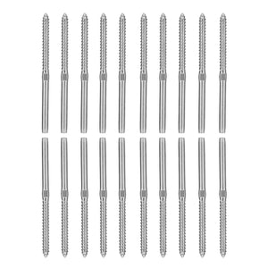 20Pcs Left Hand therad Steel Wire Rope Balustrade Kit Lag Screw Terminal Swage 3.2mm for 1/8 Cable"