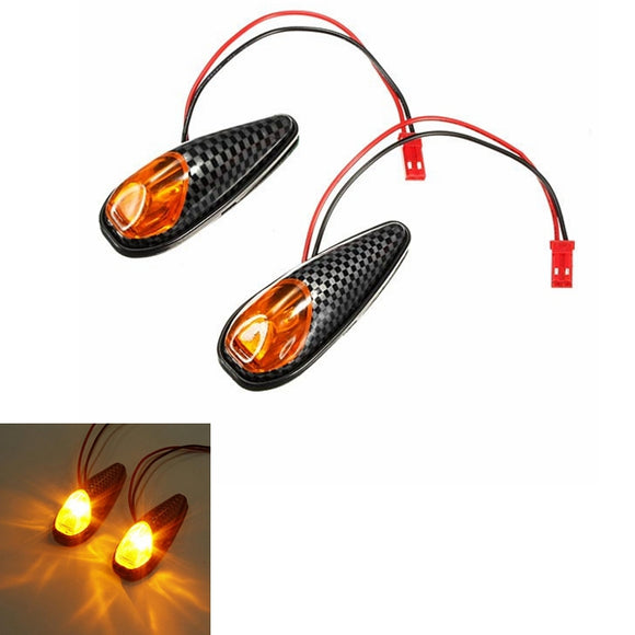 2x LED Universal Motorcycle Turn Signal Light Indicators Lamp Amber