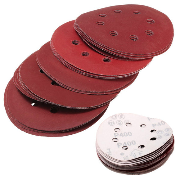 25pcs 5 Inch 125mm 8 Hole Sanding Discs 400-1200 Grit Sandpaper