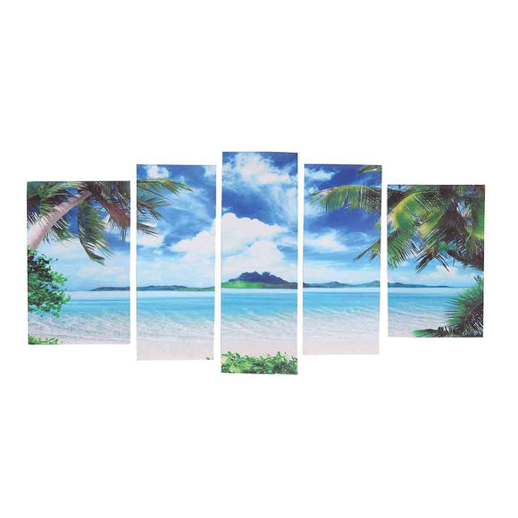 5Pcs Unframed Canvas Paint Seascape Beach Paintings Modern Home Wall Art Decor