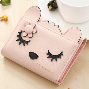 Women PU Leather Cute Coin Bag Fox Shape Wallet Purse