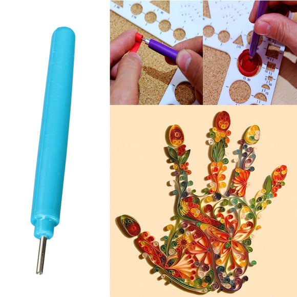 Slotted Paper Quilling Pen DIY Papercraft Craft Card Tool Random Color