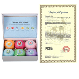 6X 60g Bath Bombs Gift Set Box Organic Natural Essential Oil Body Skin Moisturizing Relaxing Bath Bombs