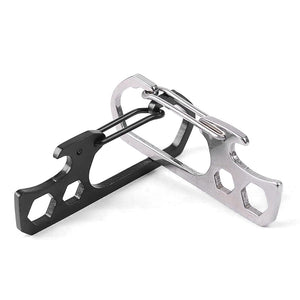 Stainless Steel Key Ring Carabiner Hook EDC Bottle Opener Hexagon Wrench Multi Tool